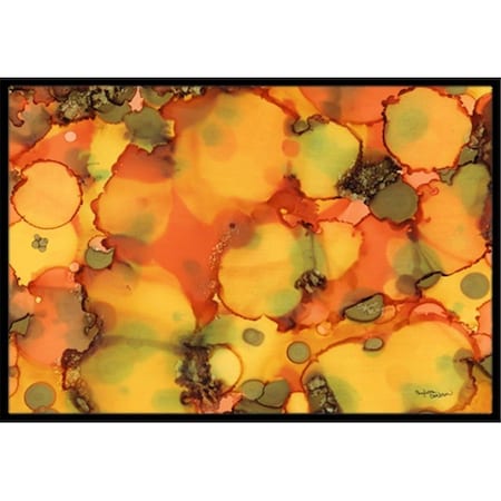 Carolines Treasures Abstract in Orange & Greens Indoor or Outdoor Mat, 18 x 27 in. CA79144